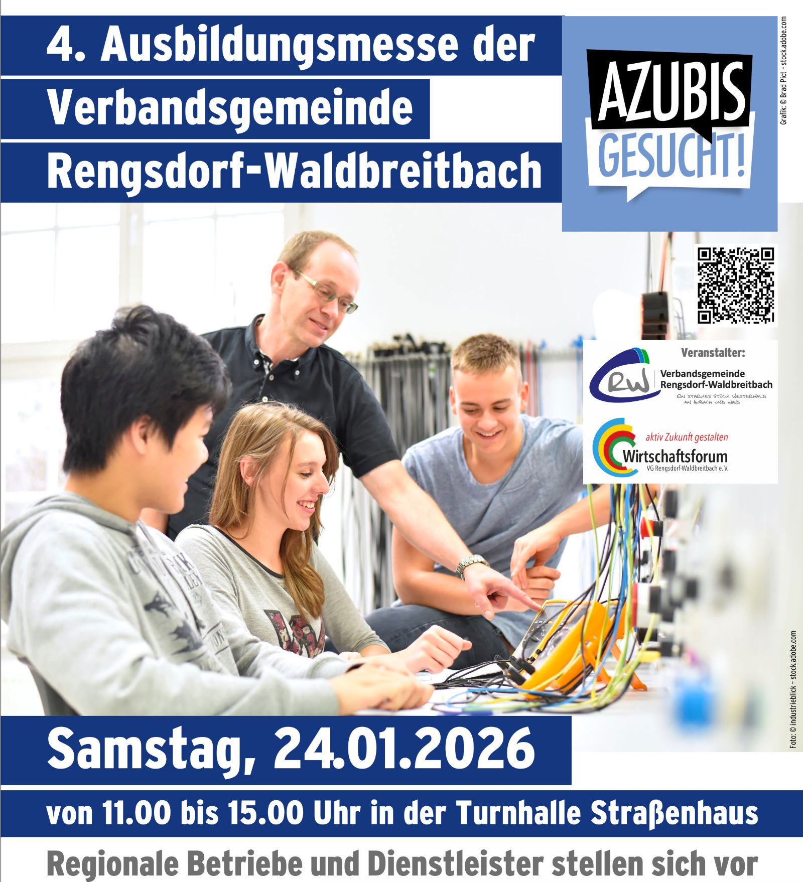 Hinweisplakat auf Azubimesse am 24.01.2026