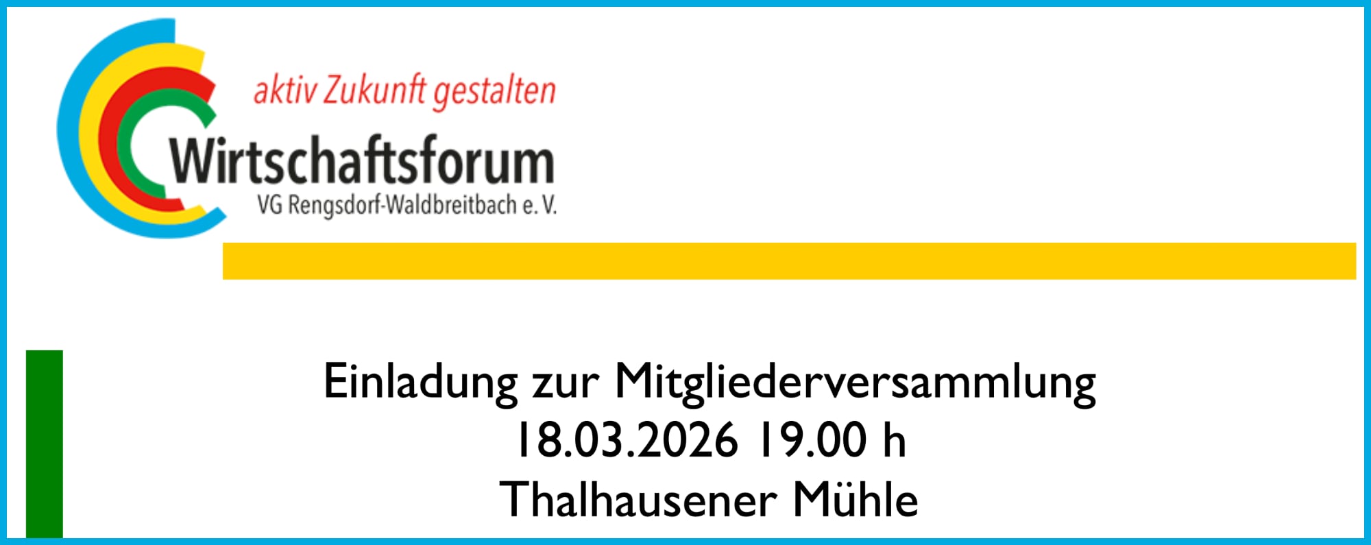 Hinweisplakat zur Mitgliederversammlung 2026