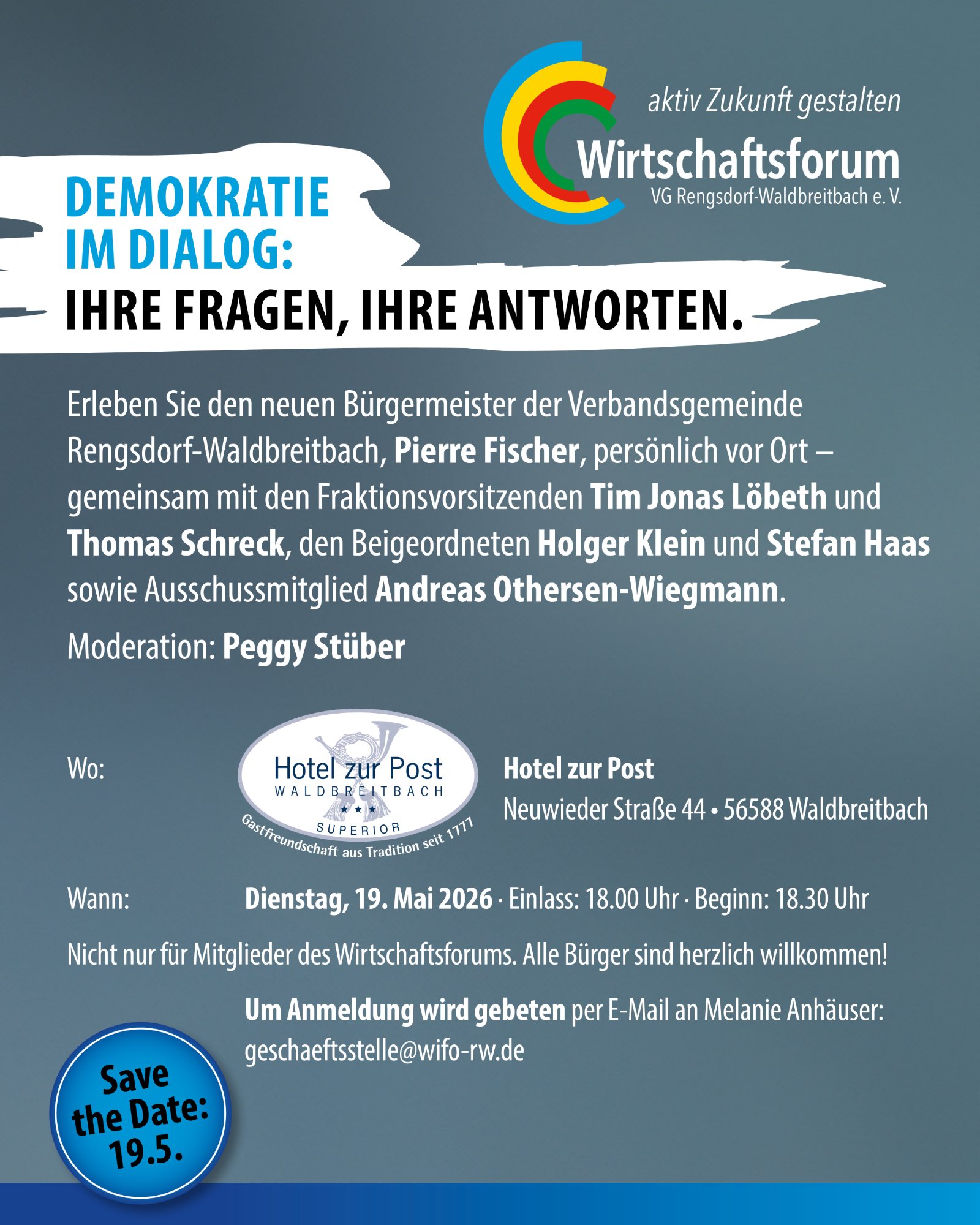 Einladungskarte mit Sektgläsern